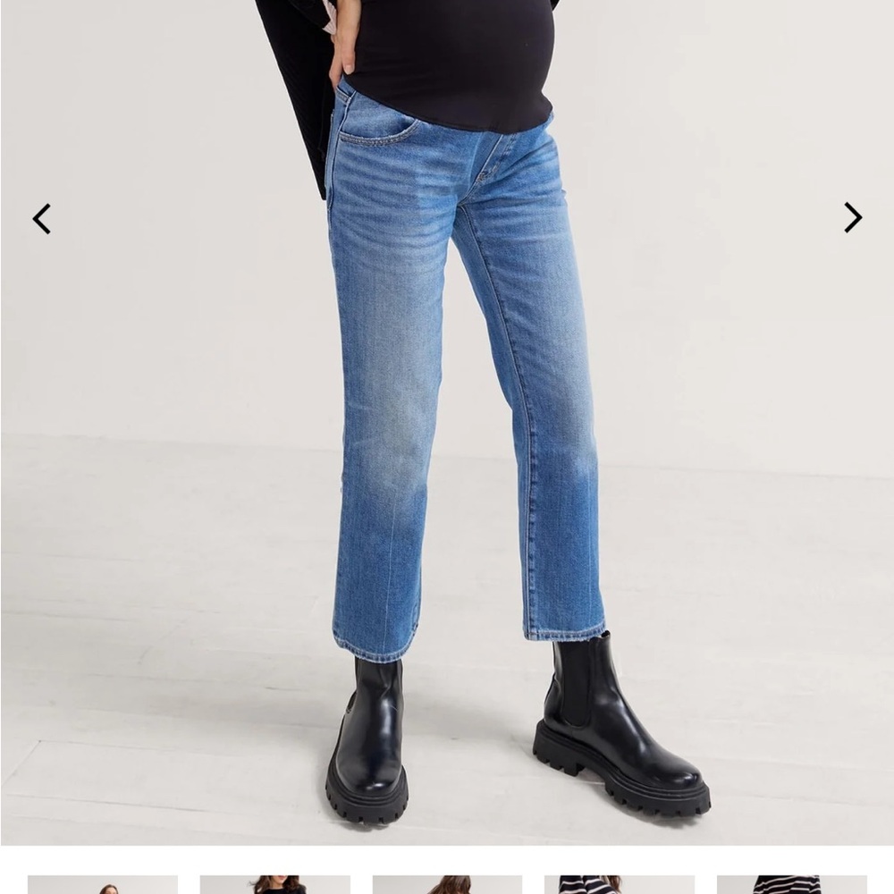 Hatch Women's Straight Leg Blue Jeans